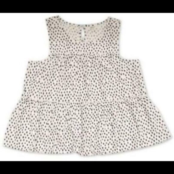 Style & Co Tunic Sleeveless Polka Dot Top Natural White Size XS NWT - Picture 1 of 7